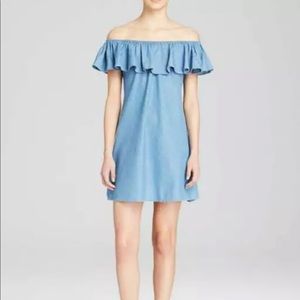 Alexa Chung for AG The Honey Ruffle Chambray Dress